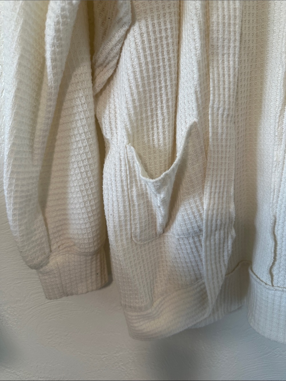 Maurices Cream Open-Front Waffle Cardigan - Picture 4 of 9